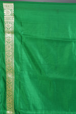 Load image into Gallery viewer, Peach and Green Half &amp; Half Banarasi Silk Saree with Blouse Piece - Keya Seth Exclusive
