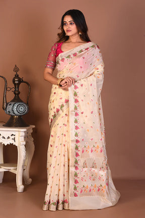 Offwhite Art Silk Saree - Keya Seth Exclusive