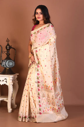 Offwhite Art Silk Saree - Keya Seth Exclusive