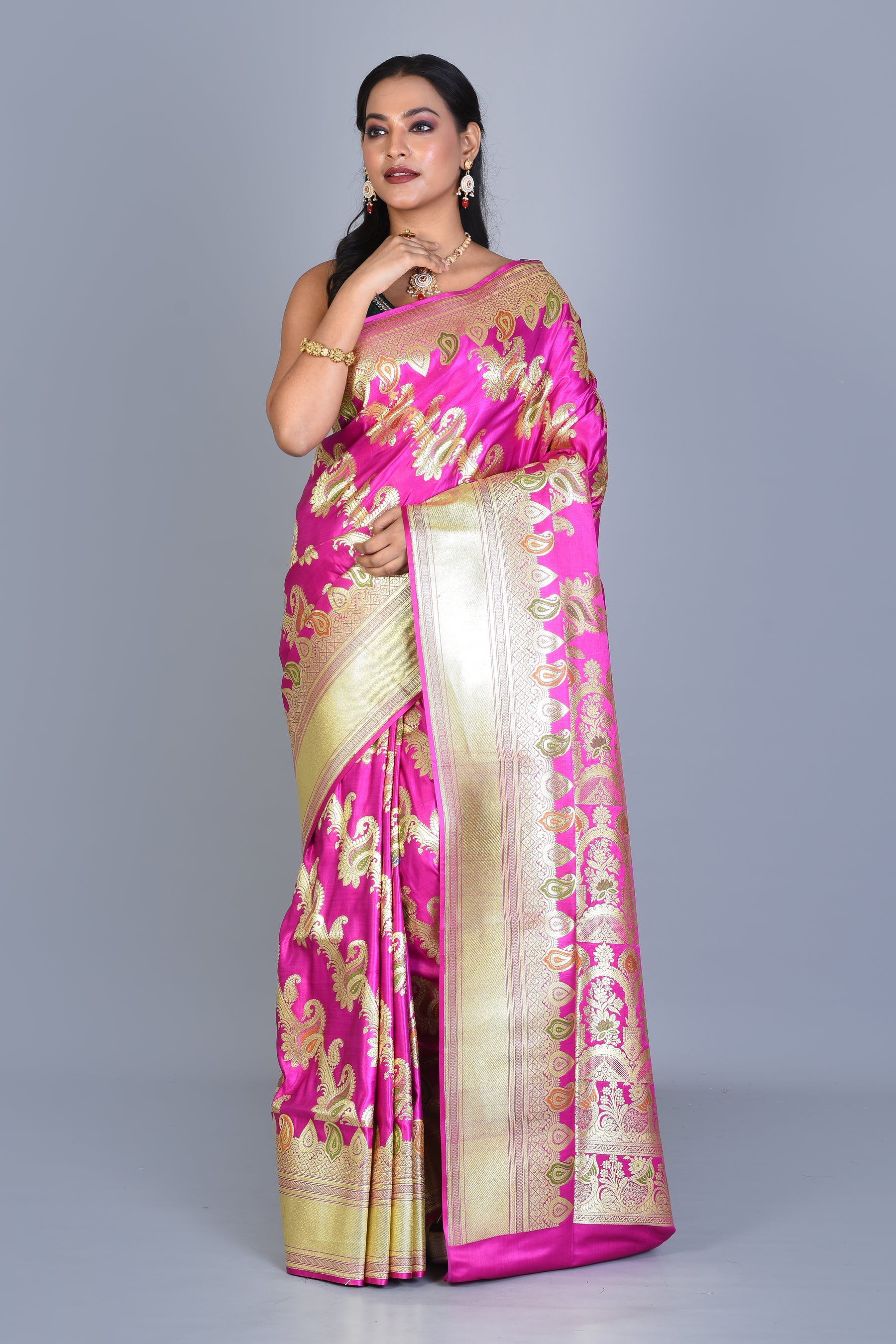 Rani Banarasi Saree with Blouse Piece - Keya Seth Exclusive