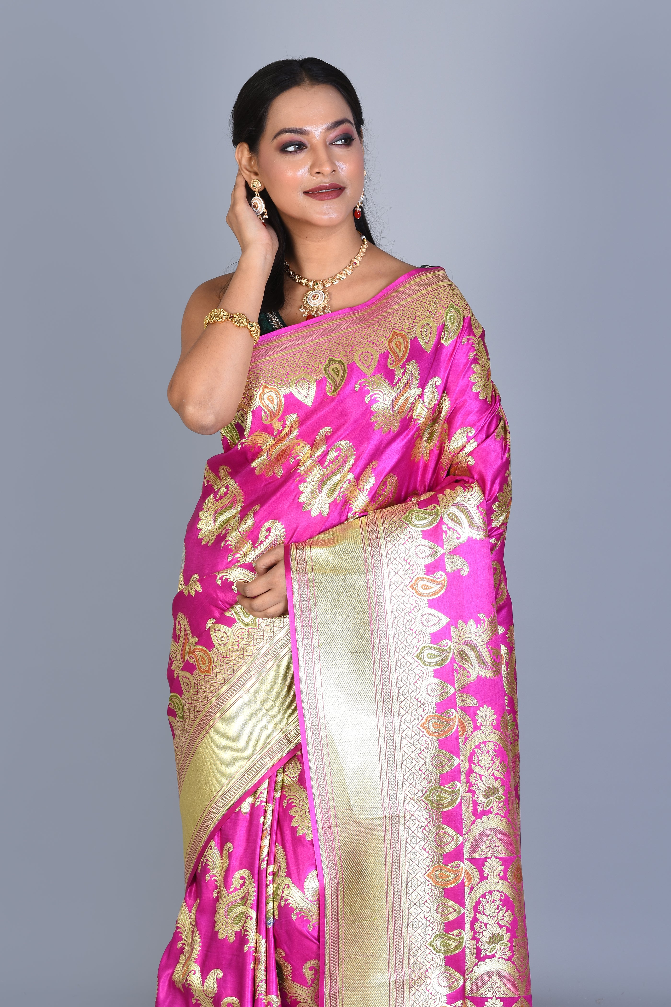 Rani Banarasi Saree with Blouse Piece - Keya Seth Exclusive