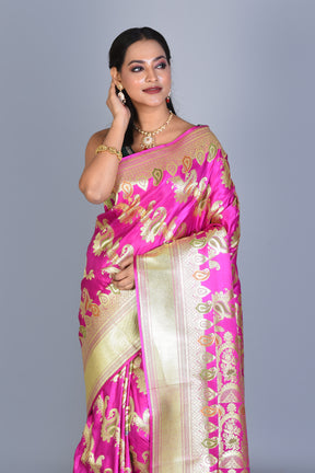 Rani Banarasi Saree with Blouse Piece - Keya Seth Exclusive