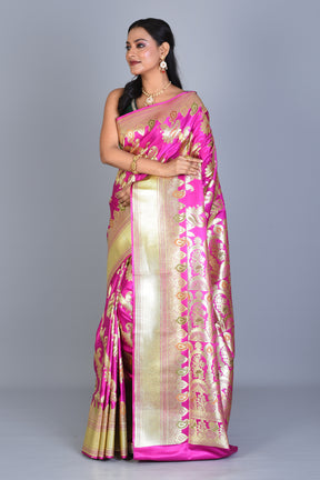 Rani Banarasi Saree with Blouse Piece - Keya Seth Exclusive