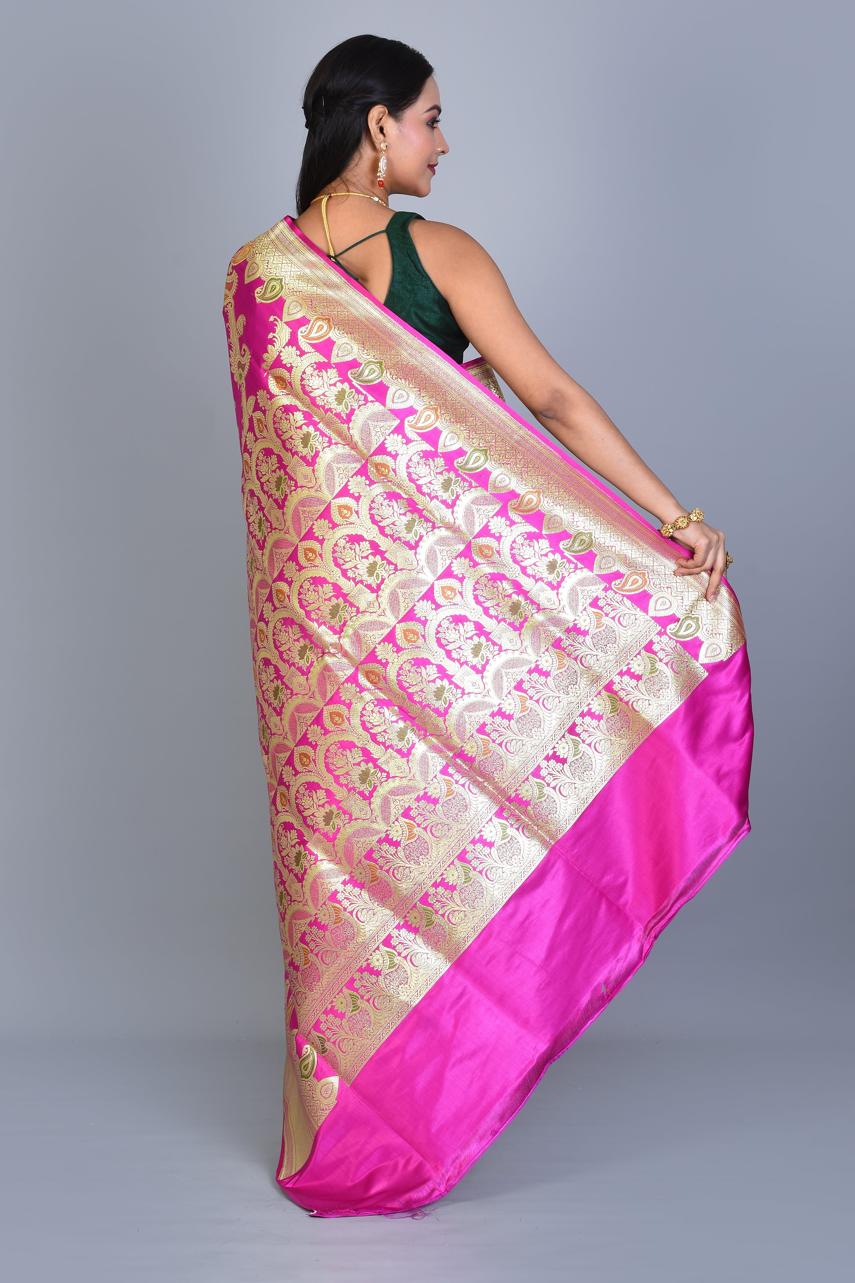 Rani Banarasi Saree with Blouse Piece - Keya Seth Exclusive