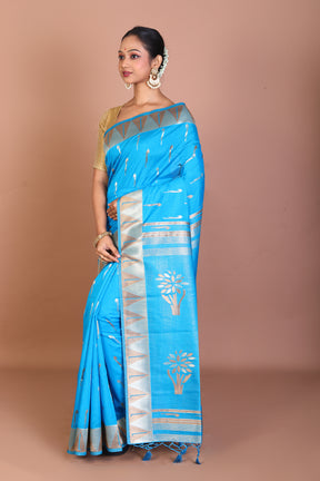 Blue Blended Dupion Silk Saree - Keya Seth Exclusive