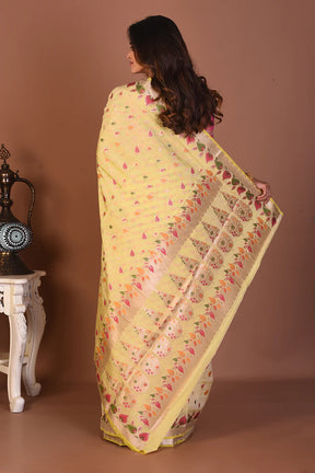 Lemon Yellow Art Silk Saree - Keya Seth Exclusive