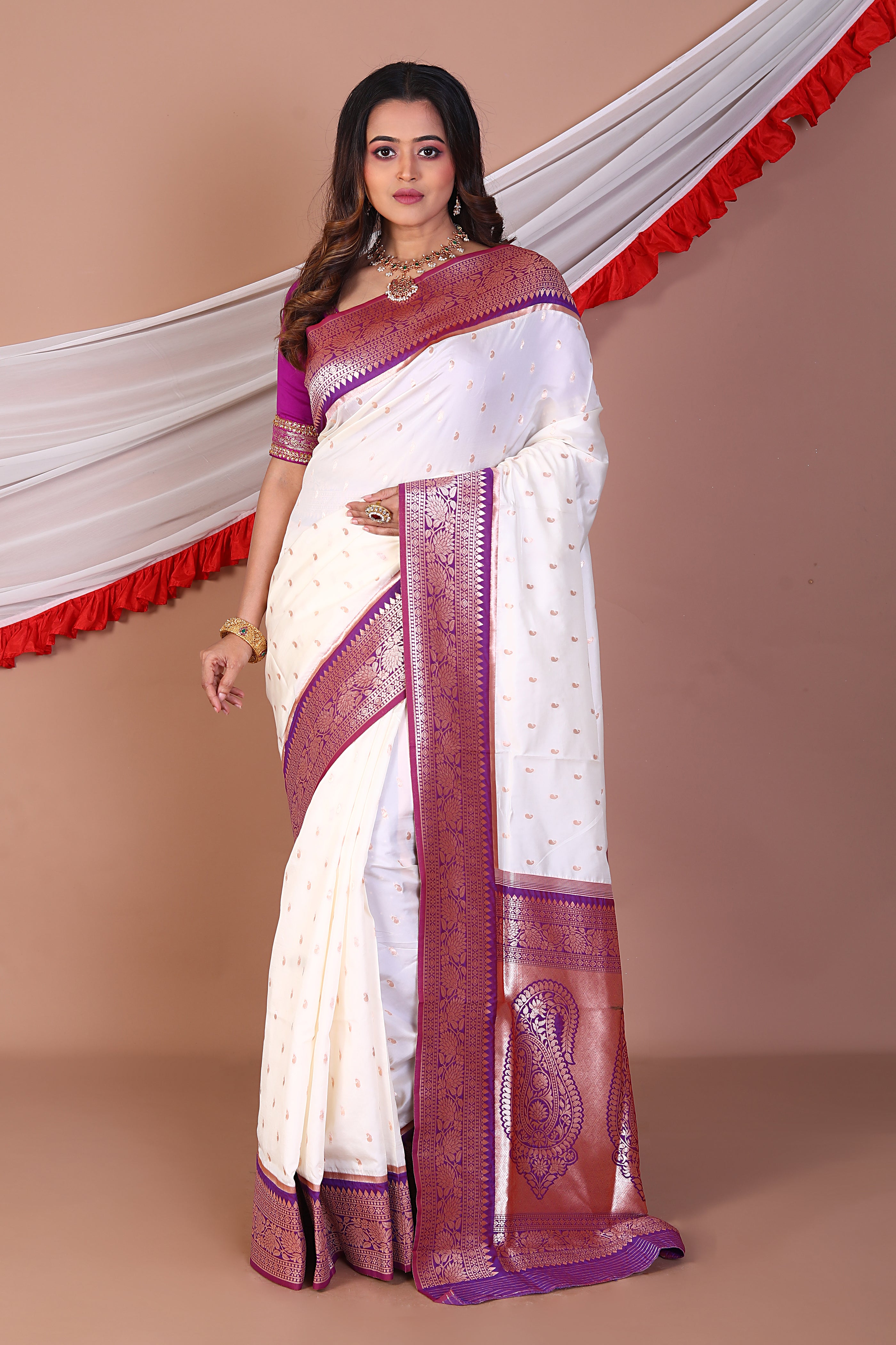 White Art Silk Saree - Keya Seth Exclusive