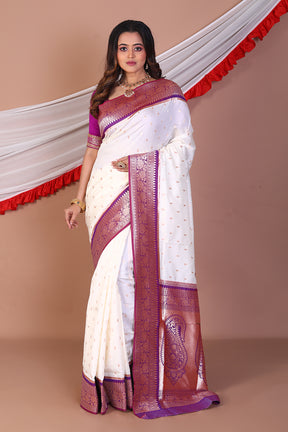 White Art Silk Saree - Keya Seth Exclusive