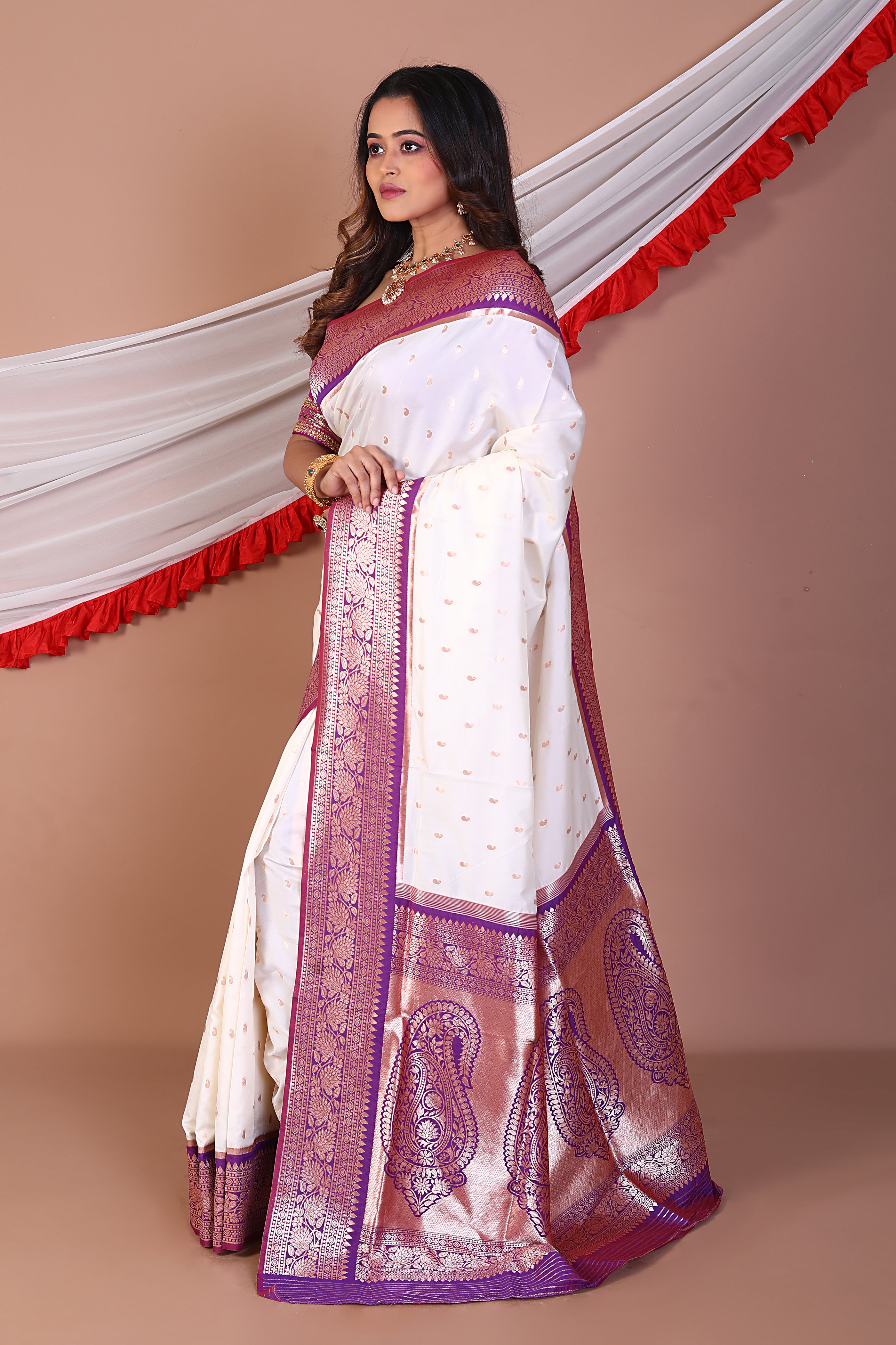 White Art Silk Saree - Keya Seth Exclusive