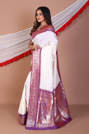 White Art Silk Saree - Keya Seth Exclusive