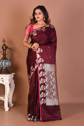 Wine Blended Mashru Silk Saree - Keya Seth Exclusive