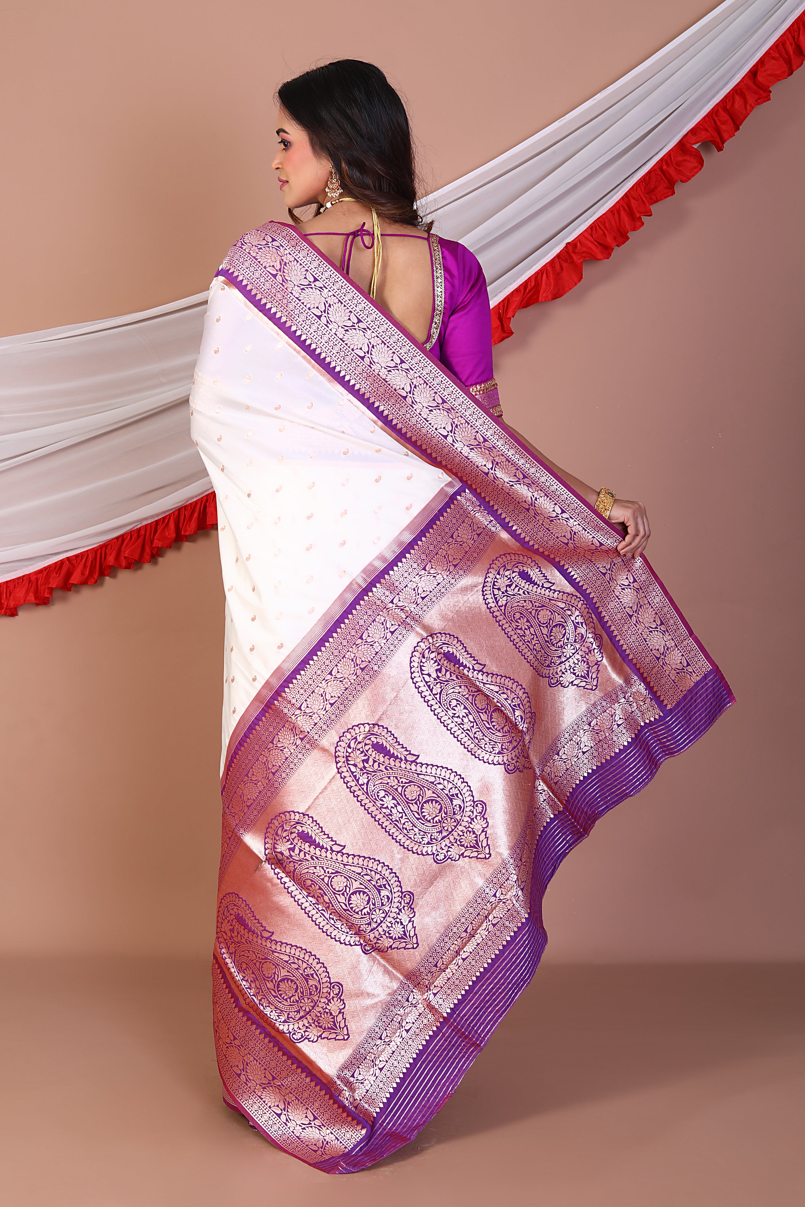 White Art Silk Saree - Keya Seth Exclusive