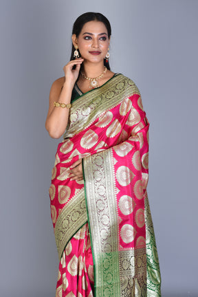 Pink Banarasi Silk Saree with Blouse Piece - Keya Seth Exclusive