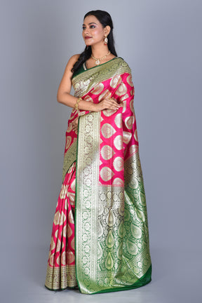 Pink Banarasi Silk Saree with Blouse Piece - Keya Seth Exclusive