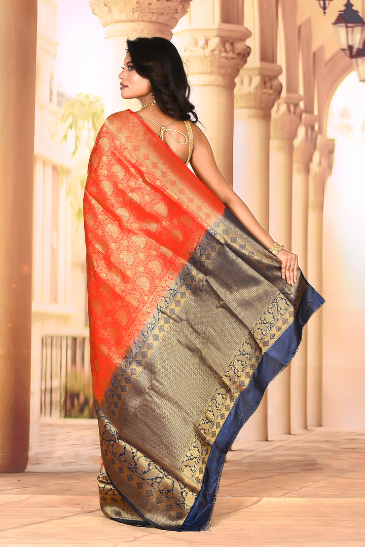 Elegant Red Semi Silk Saree - Keya Seth Exclusive