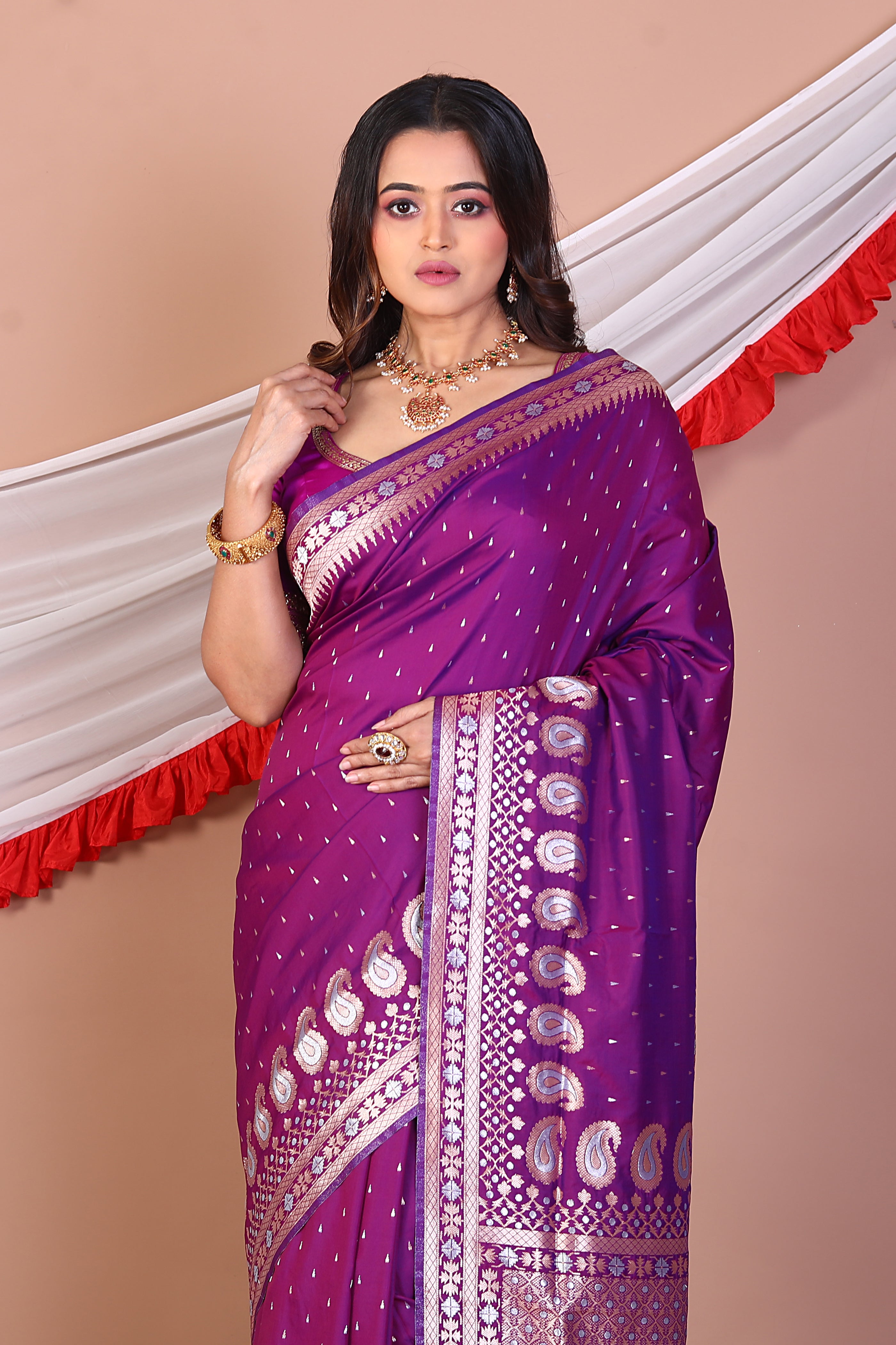 Purple Art Silk Saree - Keya Seth Exclusive