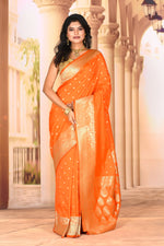 Load image into Gallery viewer, Sandstone Orange Semi Silk Saree - Keya Seth Exclusive
