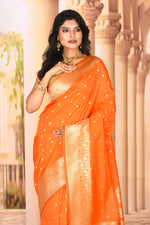 Load image into Gallery viewer, Sandstone Orange Semi Silk Saree - Keya Seth Exclusive
