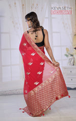 Load image into Gallery viewer, Designer Pink Khaddi Georgette Saree - Keya Seth Exclusive