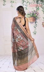 Load image into Gallery viewer, Peach Muga Silk Saree - Keya Seth Exclusive
