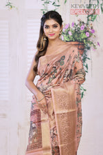 Load image into Gallery viewer, Peach Muga Silk Saree - Keya Seth Exclusive