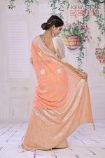 Load image into Gallery viewer, Featherlight Orange Double Tone Khaddi Silk Saree - Keya Seth Exclusive