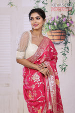 Load image into Gallery viewer, Designer Deep Pink Khaddi Georgette Saree - Keya Seth Exclusive