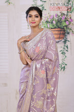 Load image into Gallery viewer, Designer Mauve Khaddi Georgette Saree - Keya Seth Exclusive