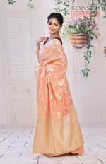 Load image into Gallery viewer, Designer Orange Khaddi Georgette Saree - Keya Seth Exclusive