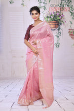 Load image into Gallery viewer, Sheen Pink Double Tone Khaddi Silk Saree - Keya Seth Exclusive