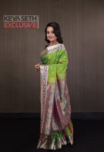 Load image into Gallery viewer, Green Dual Tone Aarni Silk Saree - Keya Seth Exclusive