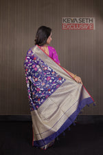 Load image into Gallery viewer, Purple Minakari Organza Saree with Red Border - Keya Seth Exclusive