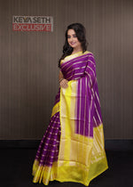 Load image into Gallery viewer, Magenta and Yellow Chanderi Silk Saree - Keya Seth Exclusive