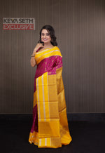 Load image into Gallery viewer, Pink Soft Chanderi Silk Saree with Yellow Border - Keya Seth Exclusive
