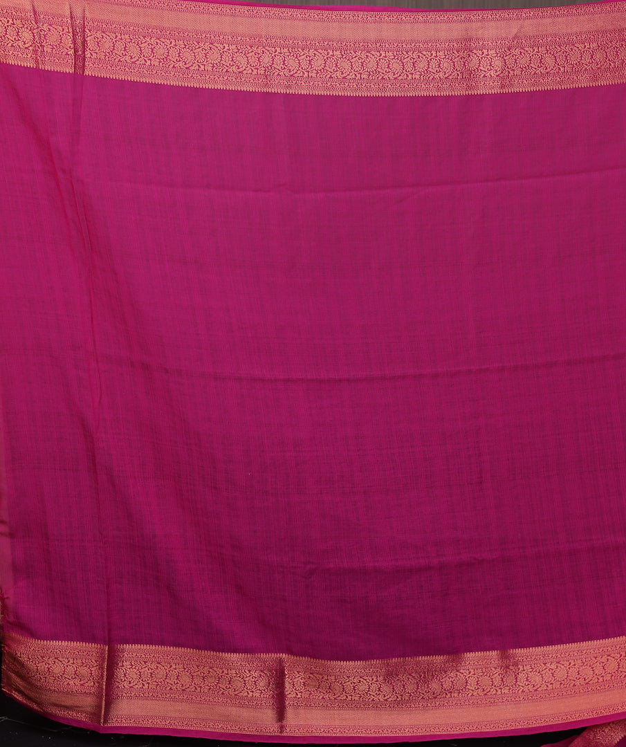 Deep Pink Matka Saree with Brocade Border - Keya Seth Exclusive