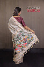 Load image into Gallery viewer, Grey Pattachitra Tussar Silk Saree - Keya Seth Exclusive