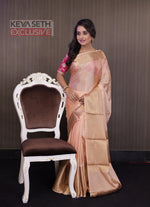 Load image into Gallery viewer, Beige Soft Silk Mahapar Saree - Keya Seth Exclusive