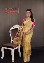 Load image into Gallery viewer, Yellow Ochre Pattachitra Tussar Silk Saree - Keya Seth Exclusive
