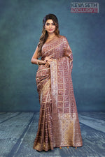 Load image into Gallery viewer, Brown Dola Silk Saree - Keya Seth Exclusive