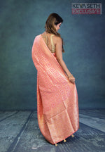 Load image into Gallery viewer, Light Peach Dola Silk Saree - Keya Seth Exclusive