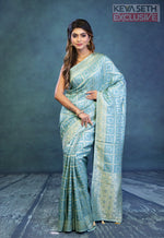 Load image into Gallery viewer, Turquoise Dola Silk Saree - Keya Seth Exclusive