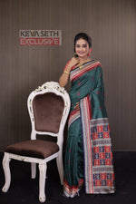 Load image into Gallery viewer, Dark Green Bomkai Tussar Saree - Keya Seth Exclusive
