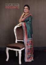 Load image into Gallery viewer, Dark Green Bomkai Tussar Saree - Keya Seth Exclusive