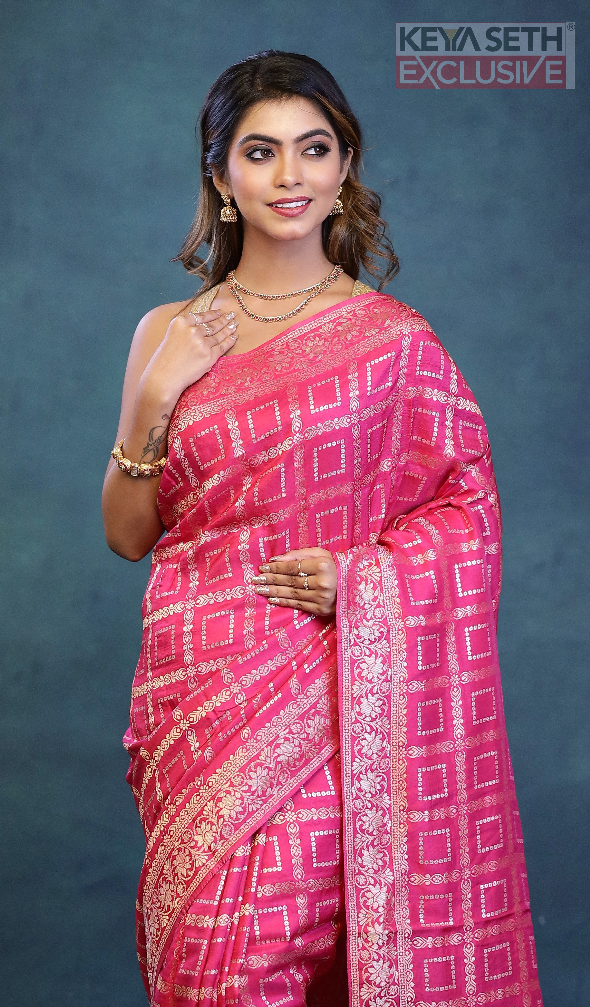 Pink Dola Silk Saree - Keya Seth Exclusive