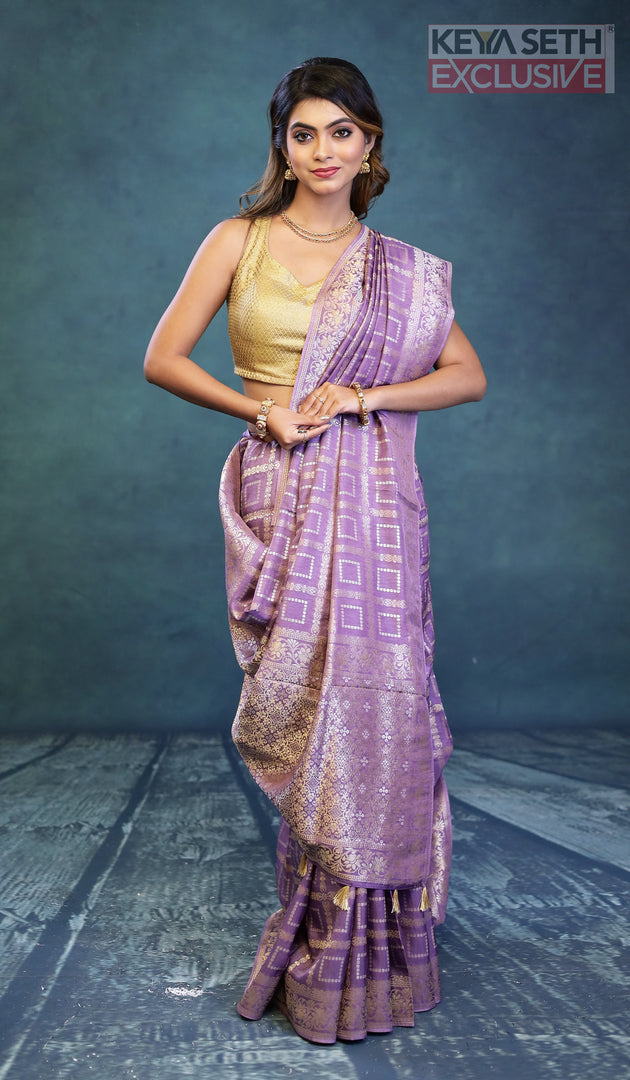 Mauve Dola Silk Saree - Keya Seth Exclusive