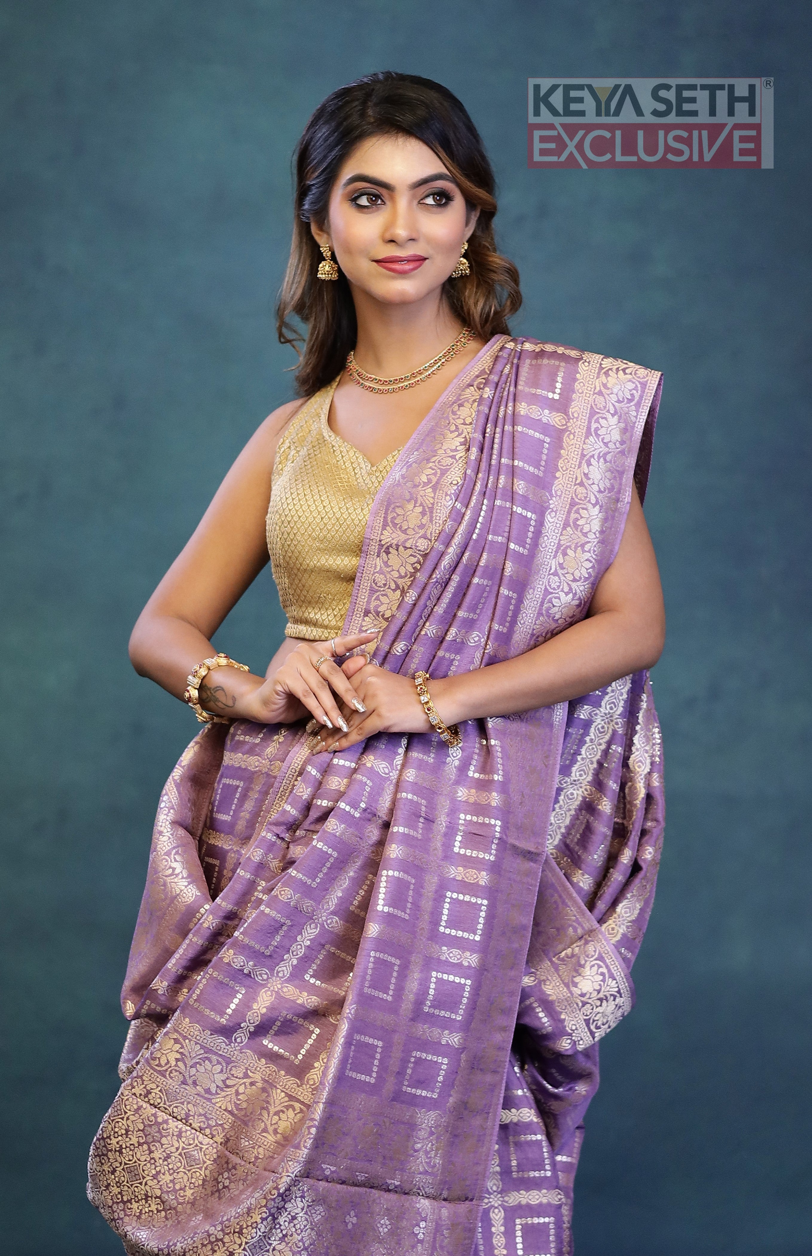 Mauve Dola Silk Saree - Keya Seth Exclusive