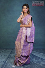 Load image into Gallery viewer, Mauve Dola Silk Saree - Keya Seth Exclusive