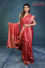 Load image into Gallery viewer, Red Dola Silk Saree - Keya Seth Exclusive