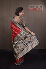 Load image into Gallery viewer, Red Bomkai Tussar Saree - Keya Seth Exclusive