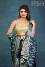 Load image into Gallery viewer, Deep Green Dola Silk Saree - Keya Seth Exclusive